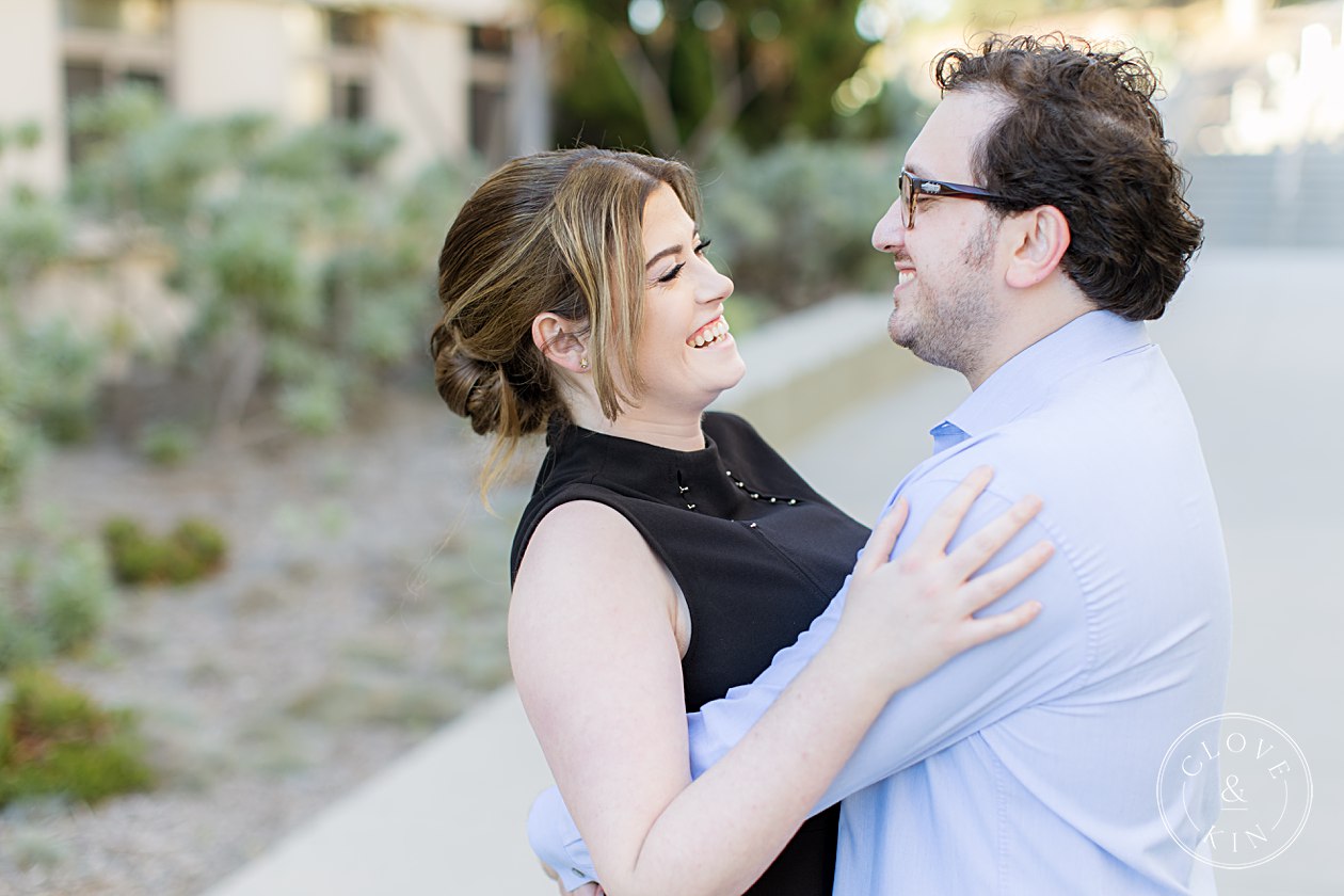 Scripps Seaside Forum Engagement, la jolla engagement, scripps pier, scripps pier portrait session, golden hour portraits, golden hour engagement session, natural light engagement photographers, beach engagement session