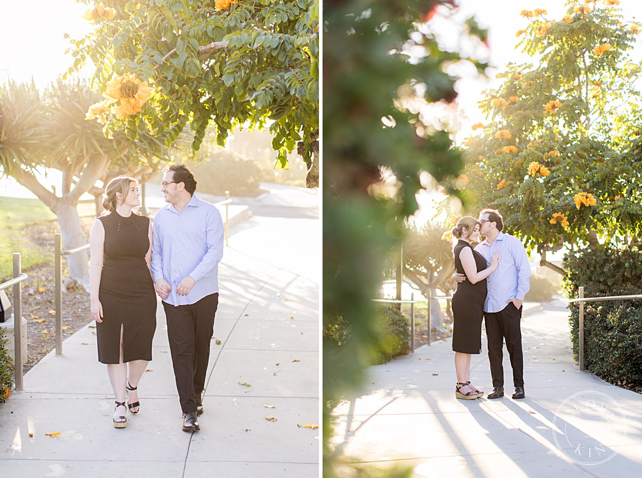 Scripps Seaside Forum Engagement, la jolla engagement, scripps pier, scripps pier portrait session, golden hour portraits, golden hour engagement session, natural light engagement photographers, beach engagement session