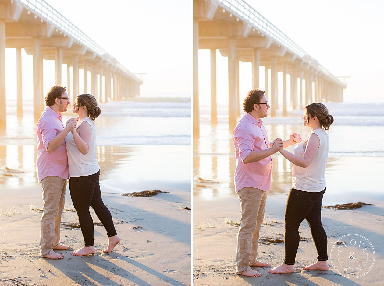 Scripps Seaside Forum Engagement, la jolla engagement, scripps pier, scripps pier portrait session, golden hour portraits, golden hour engagement session, natural light engagement photographers, beach engagement session