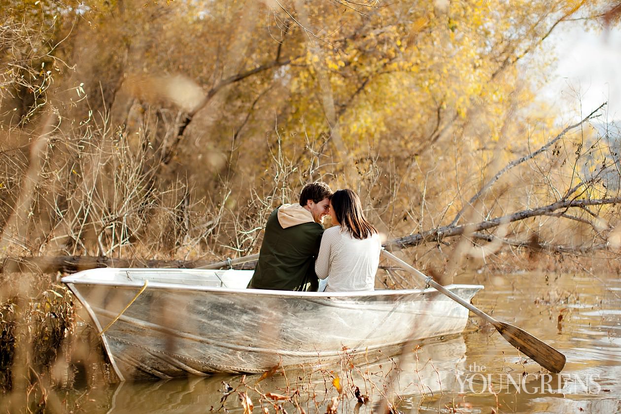 Jason and Elizabeth Engagement,Corona Lake engagement session, rowboat engagement, lake engagement, corona engagement session, fall engagement session