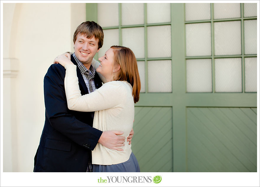 travel themed engagement session, san diego engagement session, engagement session with suitcases, san diego downtown engagement session, train station engagement session