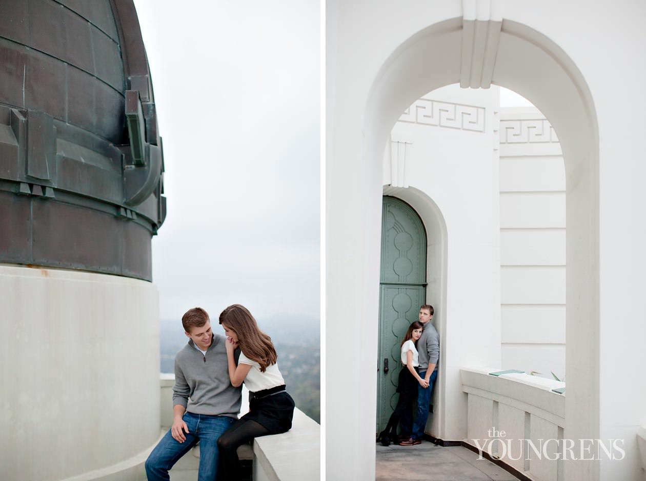 Los Angeles engagement, downtown Los Angeles engagement, enagagement at Los Angeles central library, library engagement, urban engagement, pink engagement, engagement with flowers, downtown engagement session