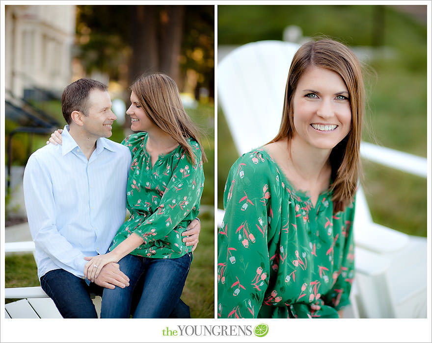 San Francisco engagement, Cavallo Point engagement, engagement session in San Francisco, engagement with adirondack chairs, Sausalito engagement