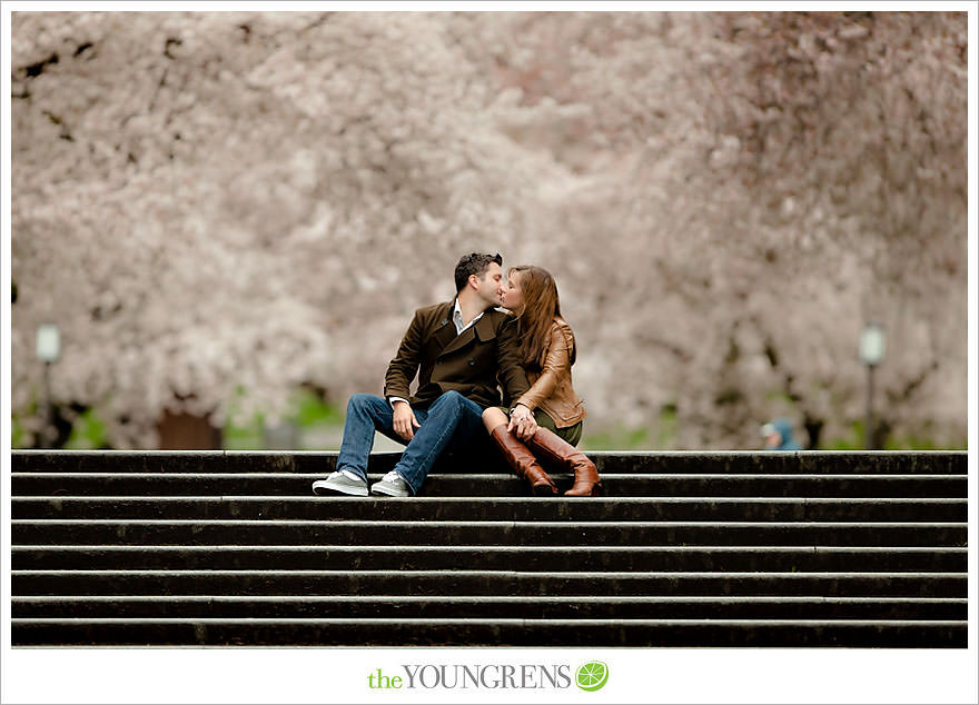 Seattle engagement session, University of Washington engagement, Washington engagement, Vans engagement, cherry blossoms engagement, cherry blossoms at University of Washington