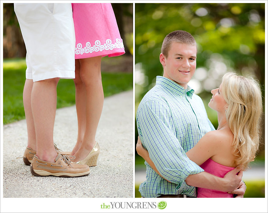 Villanova engagement session, philadelphia engagement session, university engagement session, engagement at Villanova University, college engagement, school-themed engagement, hot pink engagement, Sperry Top Sider engagement, engagement session with gold shoes, Up themed engagement