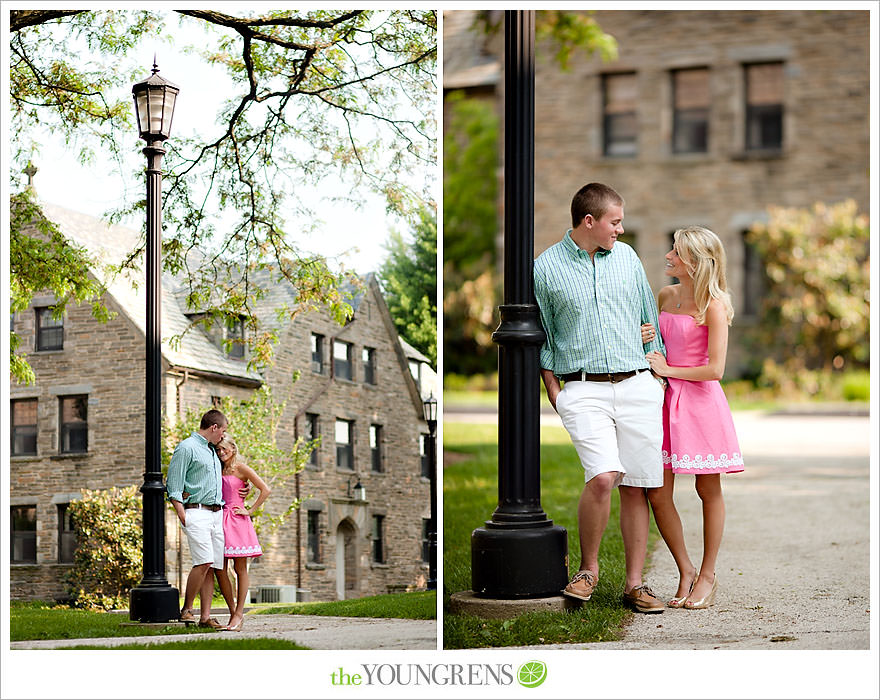 Villanova engagement session, philadelphia engagement session, university engagement session, engagement at Villanova University, college engagement, school-themed engagement, hot pink engagement, Sperry Top Sider engagement, engagement session with gold shoes, Up themed engagement