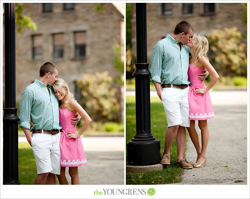 Villanova engagement session, philadelphia engagement session, university engagement session, engagement at Villanova University, college engagement, school-themed engagement, hot pink engagement, Sperry Top Sider engagement, engagement session with gold shoes, Up themed engagement