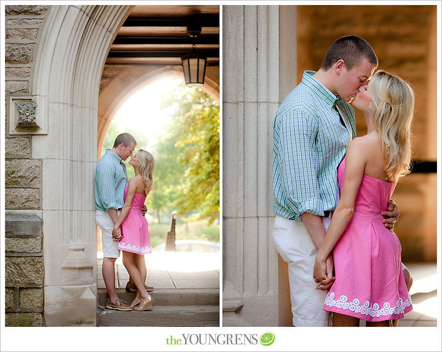 Villanova engagement session, philadelphia engagement session, university engagement session, engagement at Villanova University, college engagement, school-themed engagement, hot pink engagement, Sperry Top Sider engagement, engagement session with gold shoes, Up themed engagement