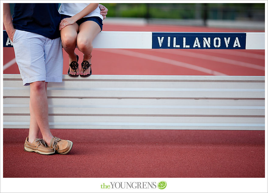 Villanova engagement session, philadelphia engagement session, university engagement session, engagement at Villanova University, college engagement, school-themed engagement, hot pink engagement, Sperry Top Sider engagement, engagement session with gold shoes, Up themed engagement