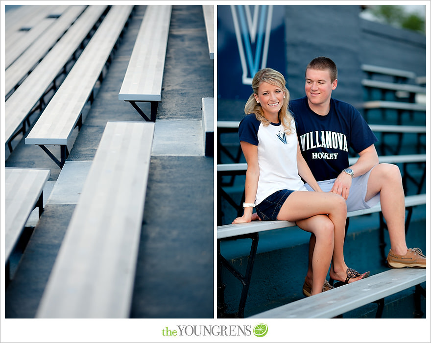 Villanova engagement session, philadelphia engagement session, university engagement session, engagement at Villanova University, college engagement, school-themed engagement, hot pink engagement, Sperry Top Sider engagement, engagement session with gold shoes, Up themed engagement