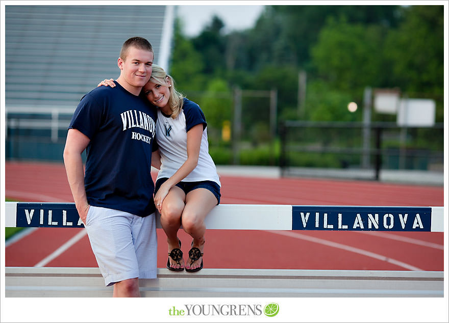 Villanova engagement session, philadelphia engagement session, university engagement session, engagement at Villanova University, college engagement, school-themed engagement, hot pink engagement, Sperry Top Sider engagement, engagement session with gold shoes, Up themed engagement