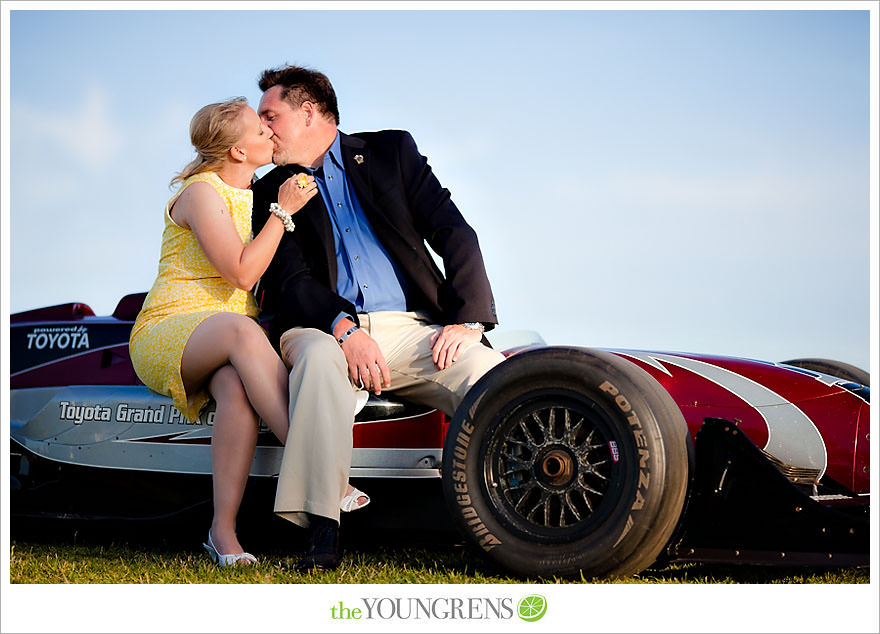 Long Beach engagement session, Grand Prix engagement, engagement with racecars, Long Beach Grand Prix, Shoreline Park engagement