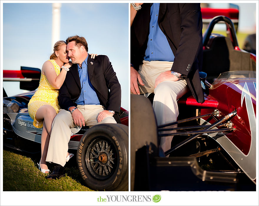 Long Beach engagement session, Grand Prix engagement, engagement with racecars, Long Beach Grand Prix, Shoreline Park engagement