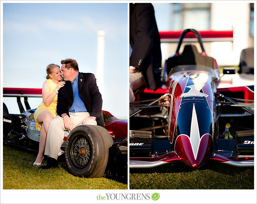 Long Beach engagement session, Grand Prix engagement, engagement with racecars, Long Beach Grand Prix, Shoreline Park engagement