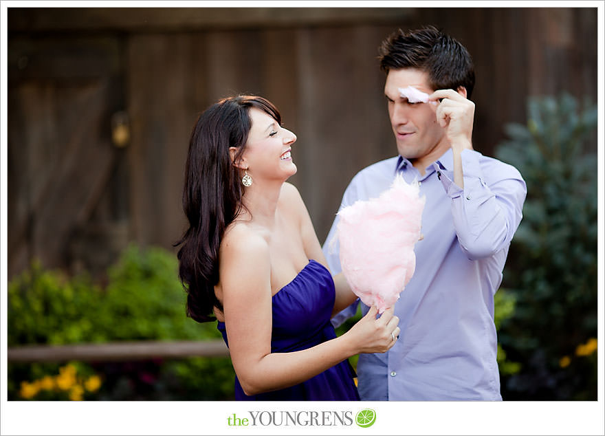 Disneyland engagement session, engagement at Disney, Disney themed engagement, theme park engagement session, engagement with Disney castle, cotton candy engagement