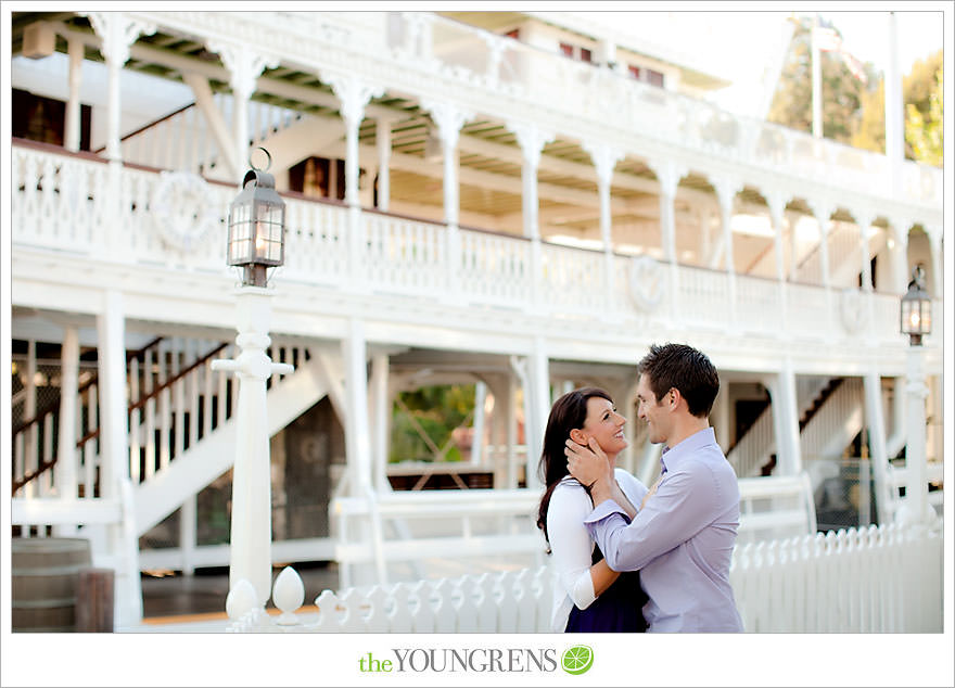 Disneyland engagement session, engagement at Disney, Disney themed engagement, theme park engagement session, engagement with Disney castle, cotton candy engagement