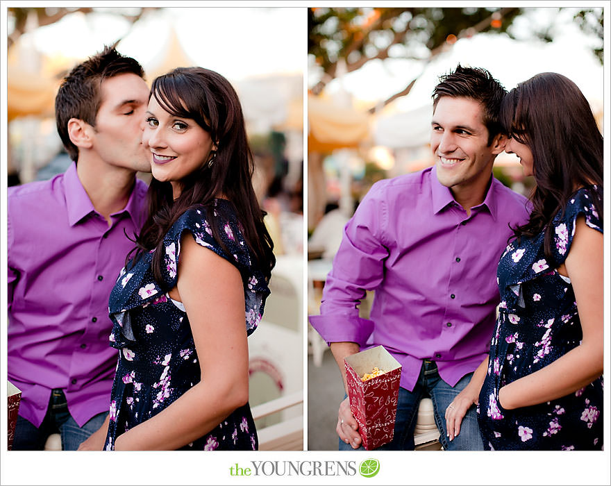 Disneyland engagement session, engagement at Disney, Disney themed engagement, theme park engagement session, engagement with Disney castle, cotton candy engagement, popcorn engagement