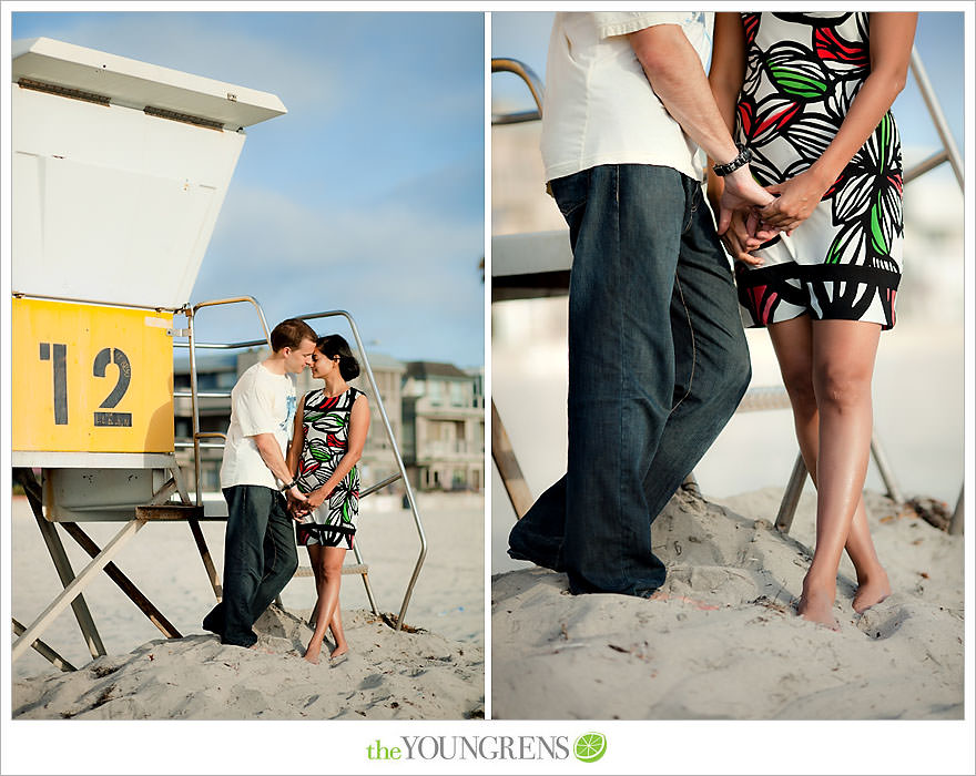 San Diego engagement session, beach engagement, engagement session on the beach, Mission Beach engagement, urban engagement, beach village engagement, engagement session in Mission Beach, enagement at South Mission Beach, jetty engagement, photos on the beach, photos on a jetty