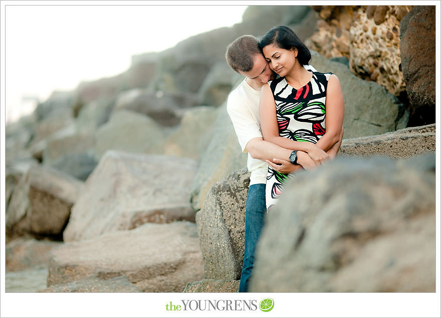 San Diego engagement session, beach engagement, engagement session on the beach, Mission Beach engagement, urban engagement, beach village engagement, engagement session in Mission Beach, enagement at South Mission Beach, jetty engagement, photos on the beach, photos on a jetty