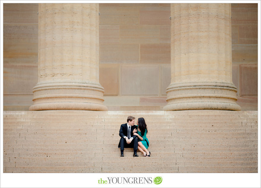 Philadelphia engagement session, Philadelphia Museum of Art engagement, formal engagement session, fall engagement session