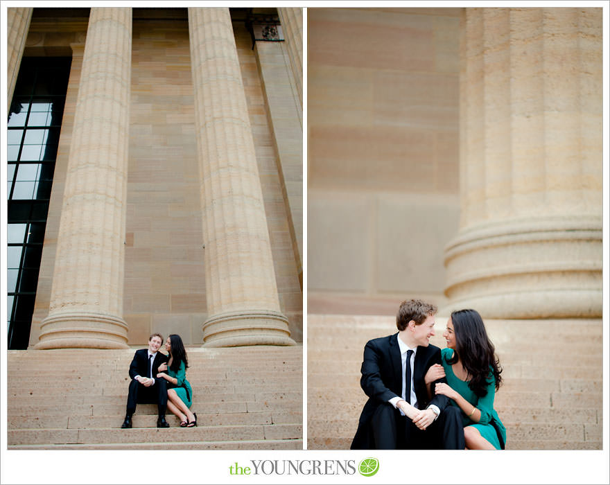 Philadelphia engagement session, Philadelphia Museum of Art engagement, formal engagement session, fall engagement session