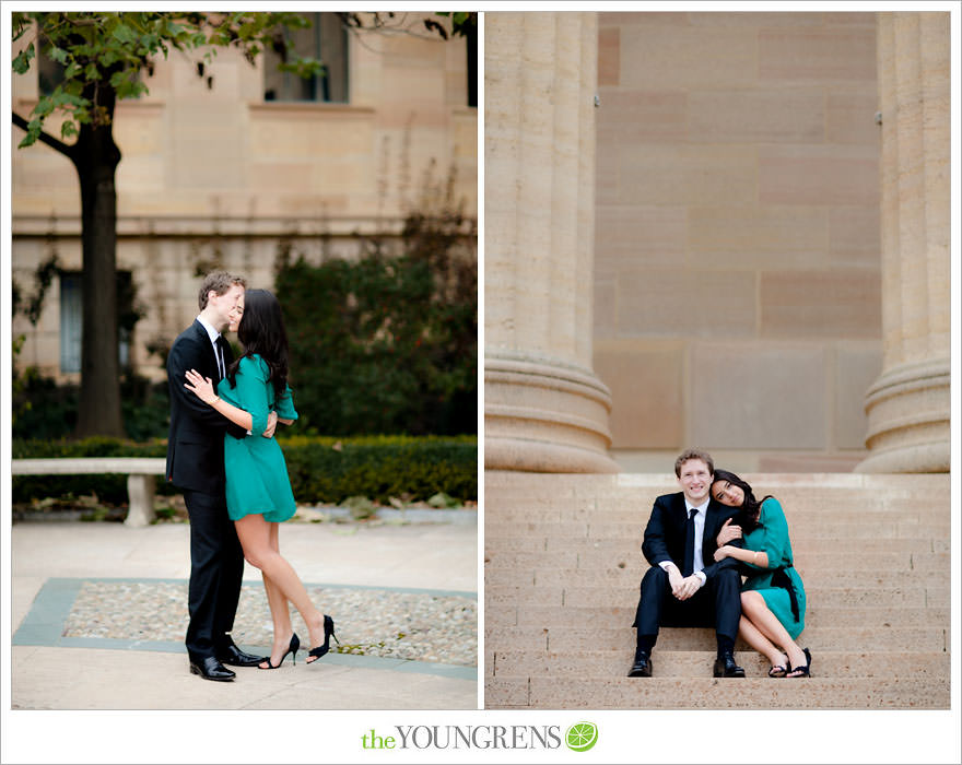 Philadelphia engagement session, Philadelphia Museum of Art engagement, formal engagement session, fall engagement session