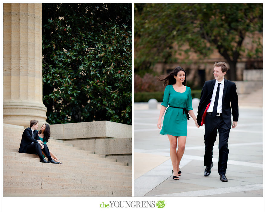 Philadelphia engagement session, Philadelphia Museum of Art engagement, formal engagement session, fall engagement session