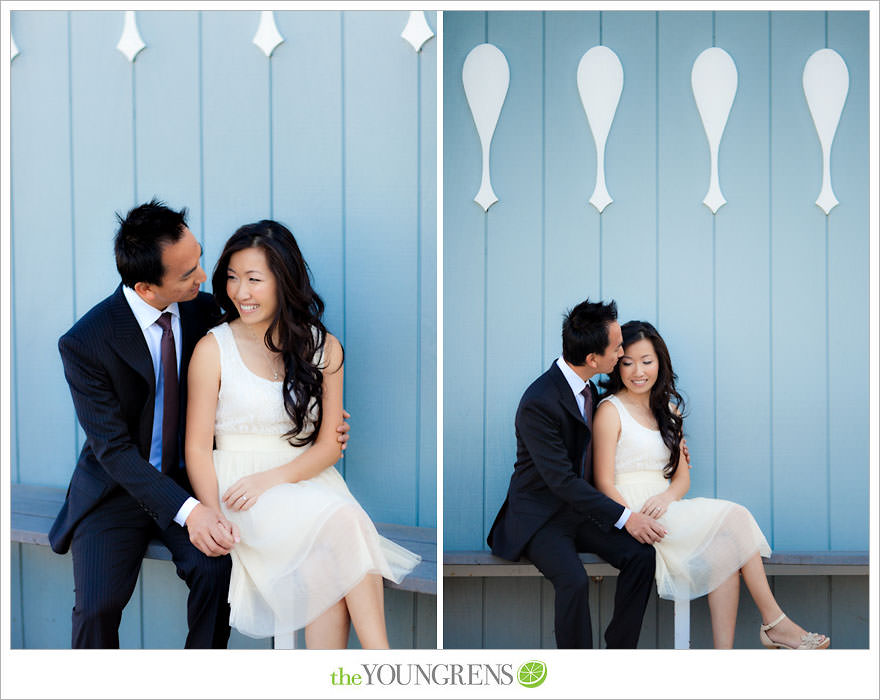 Balboa Island engagement session, carnival engagement session, beach engagement session, pier engagement session, sunset engagement photos, Newport Beach engagement session, arcade engagement session, Vietnamese engagement session