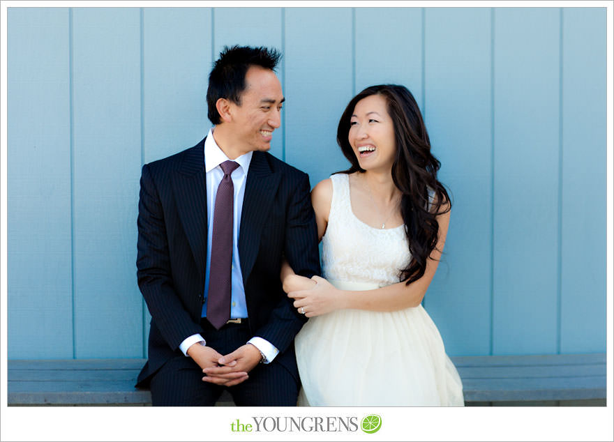 Balboa Island engagement session, carnival engagement session, beach engagement session, pier engagement session, sunset engagement photos, Newport Beach engagement session, arcade engagement session, Vietnamese engagement session