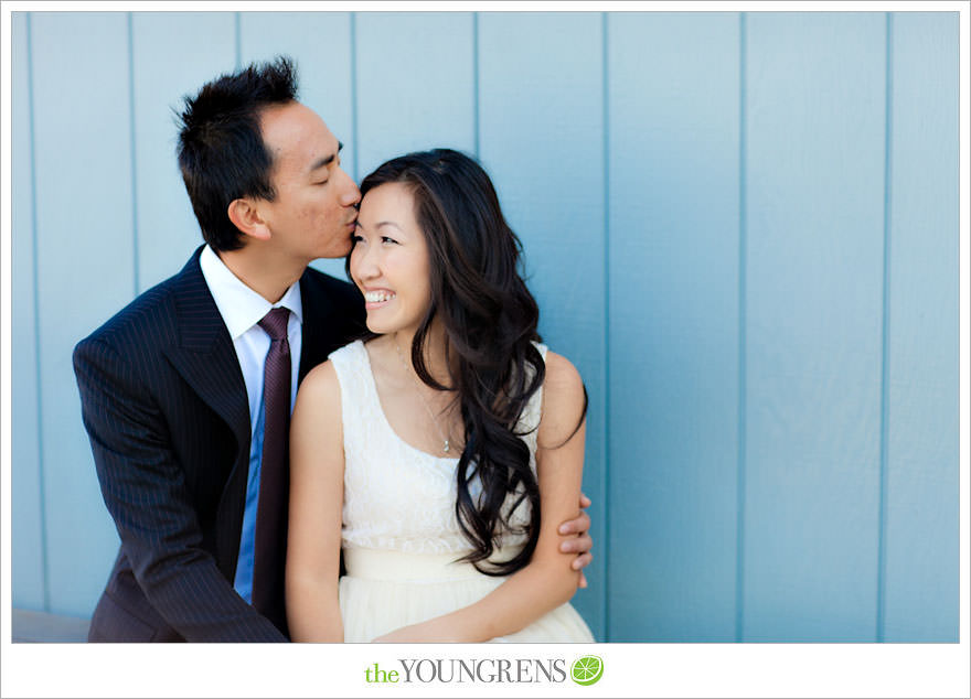 Balboa Island engagement session, carnival engagement session, beach engagement session, pier engagement session, sunset engagement photos, Newport Beach engagement session, arcade engagement session, Vietnamese engagement session