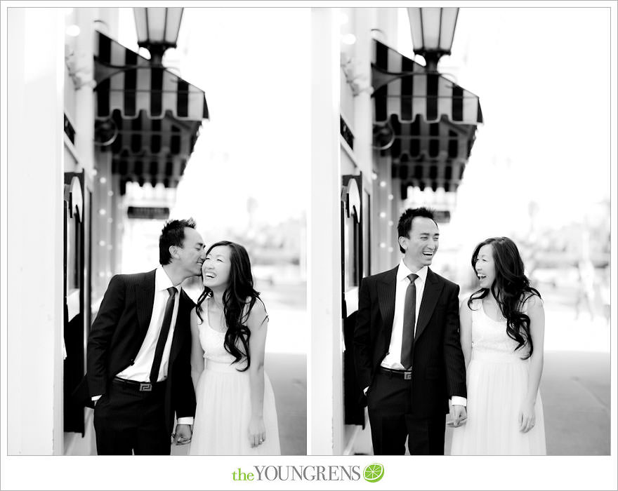 Balboa Island engagement session, carnival engagement session, beach engagement session, pier engagement session, sunset engagement photos, Newport Beach engagement session, arcade engagement session, Vietnamese engagement session