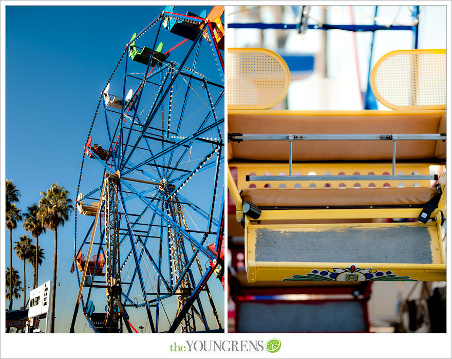 Balboa Island engagement session, carnival engagement session, beach engagement session, pier engagement session, sunset engagement photos, Newport Beach engagement session, arcade engagement session, Vietnamese engagement session