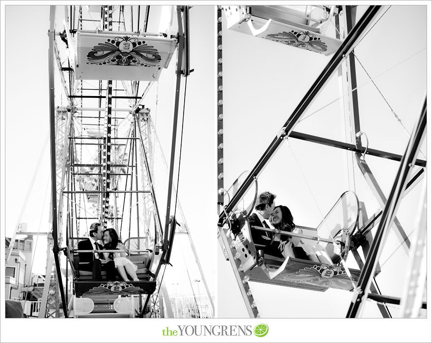 Balboa Island engagement session, carnival engagement session, beach engagement session, pier engagement session, sunset engagement photos, Newport Beach engagement session, arcade engagement session, Vietnamese engagement session