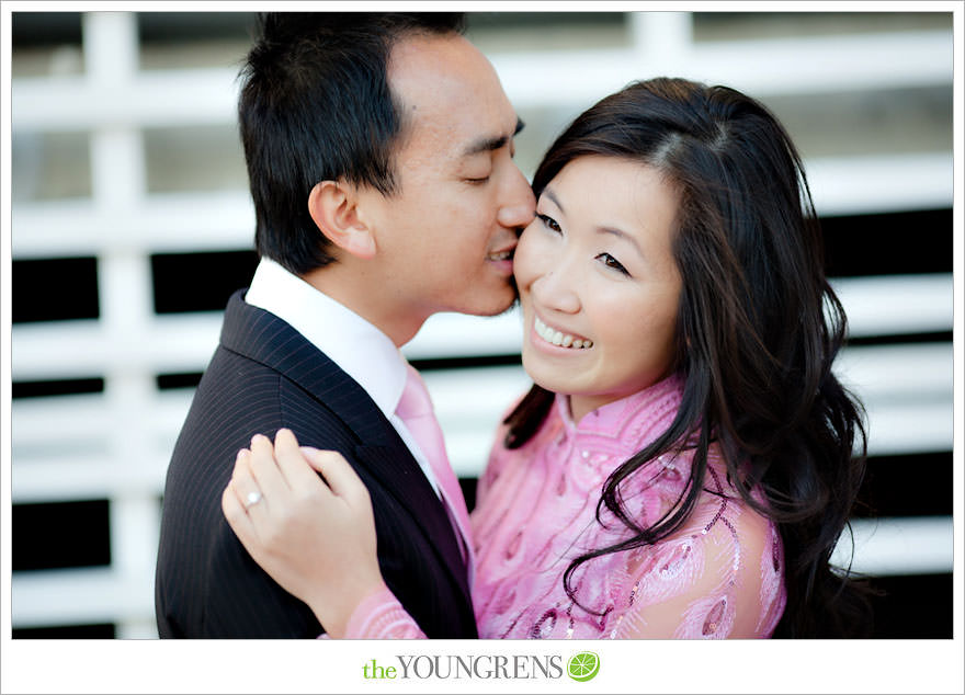 Balboa Island engagement session, carnival engagement session, beach engagement session, pier engagement session, sunset engagement photos, Newport Beach engagement session, arcade engagement session, Vietnamese engagement session