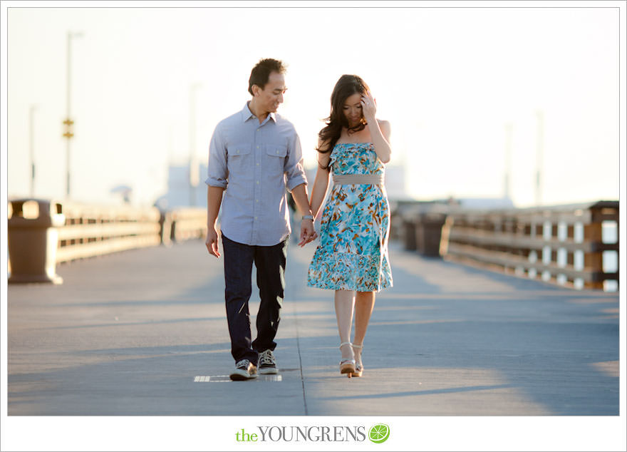 Balboa Island engagement session, carnival engagement session, beach engagement session, pier engagement session, sunset engagement photos, Newport Beach engagement session, arcade engagement session, Vietnamese engagement session