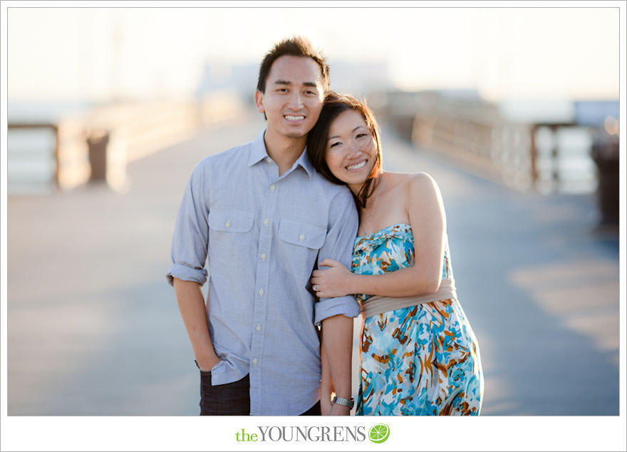 Balboa Island engagement session, carnival engagement session, beach engagement session, pier engagement session, sunset engagement photos, Newport Beach engagement session, arcade engagement session, Vietnamese engagement session