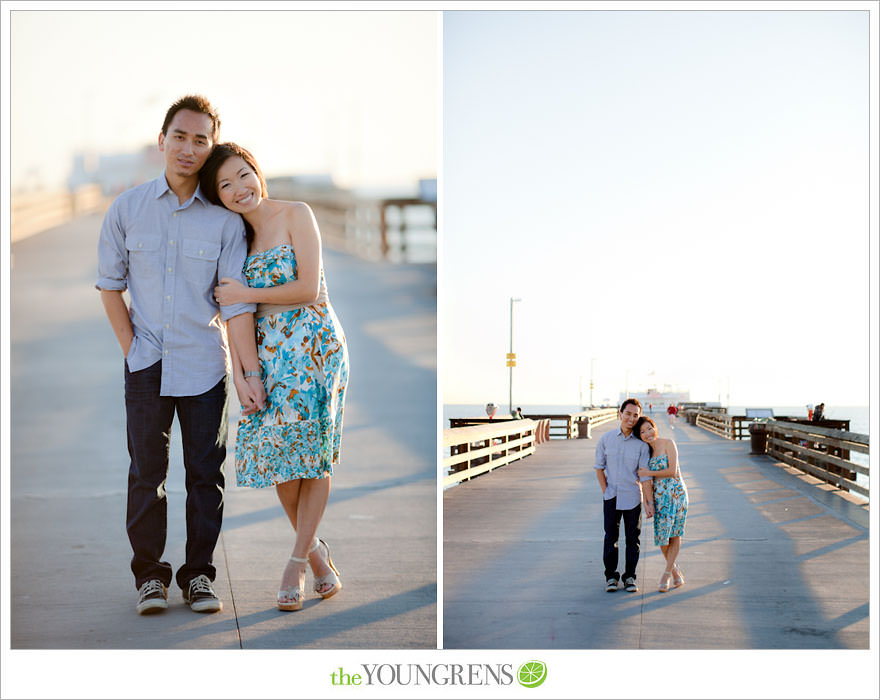 Balboa Island engagement session, carnival engagement session, beach engagement session, pier engagement session, sunset engagement photos, Newport Beach engagement session, arcade engagement session, Vietnamese engagement session