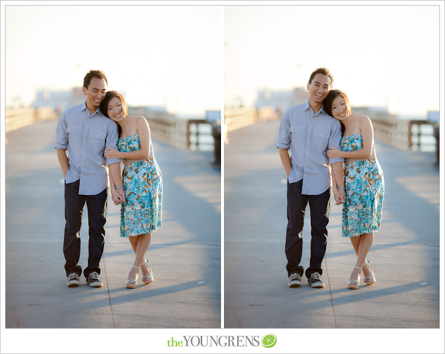 Balboa Island engagement session, carnival engagement session, beach engagement session, pier engagement session, sunset engagement photos, Newport Beach engagement session, arcade engagement session, Vietnamese engagement session