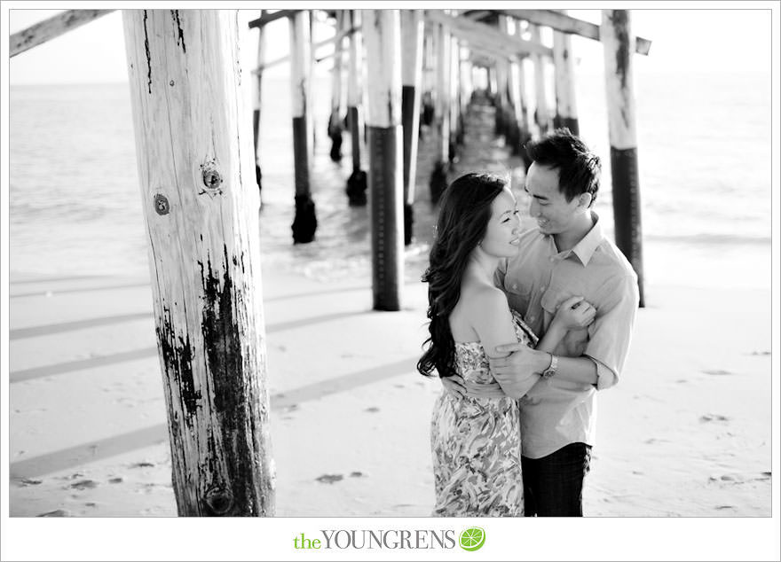 Balboa Island engagement session, carnival engagement session, beach engagement session, pier engagement session, sunset engagement photos, Newport Beach engagement session, arcade engagement session, Vietnamese engagement session