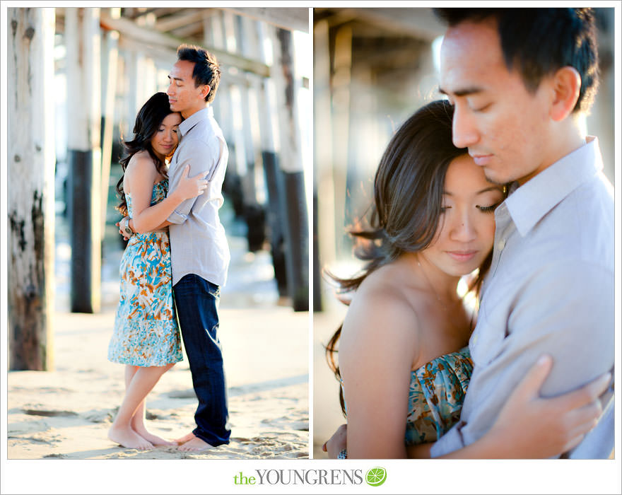 Balboa Island engagement session, carnival engagement session, beach engagement session, pier engagement session, sunset engagement photos, Newport Beach engagement session, arcade engagement session, Vietnamese engagement session