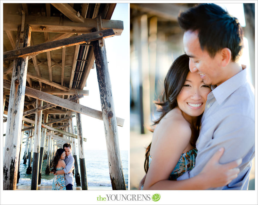 Balboa Island engagement session, carnival engagement session, beach engagement session, pier engagement session, sunset engagement photos, Newport Beach engagement session, arcade engagement session, Vietnamese engagement session