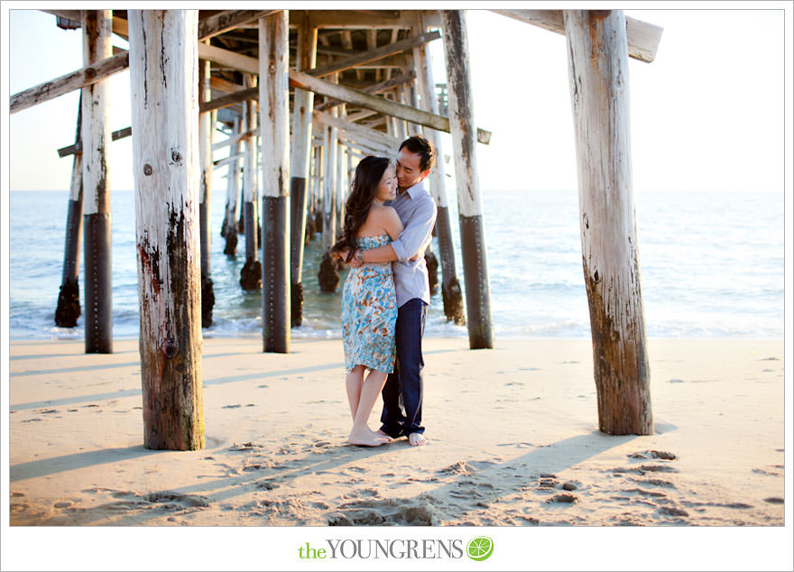 Balboa Island engagement session, carnival engagement session, beach engagement session, pier engagement session, sunset engagement photos, Newport Beach engagement session, arcade engagement session, Vietnamese engagement session