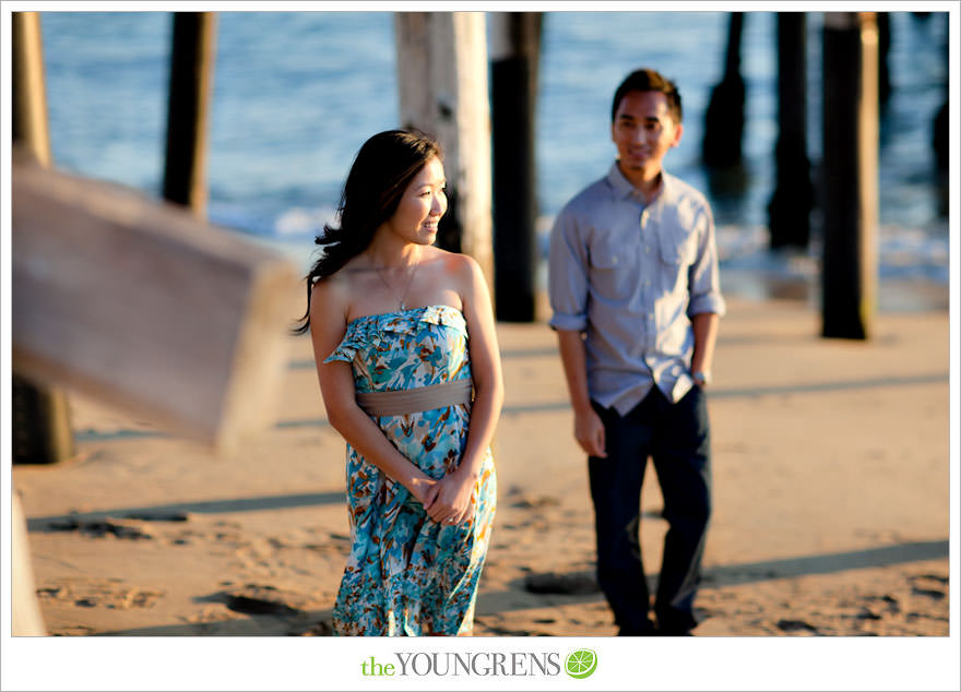 Balboa Island engagement session, carnival engagement session, beach engagement session, pier engagement session, sunset engagement photos, Newport Beach engagement session, arcade engagement session, Vietnamese engagement session