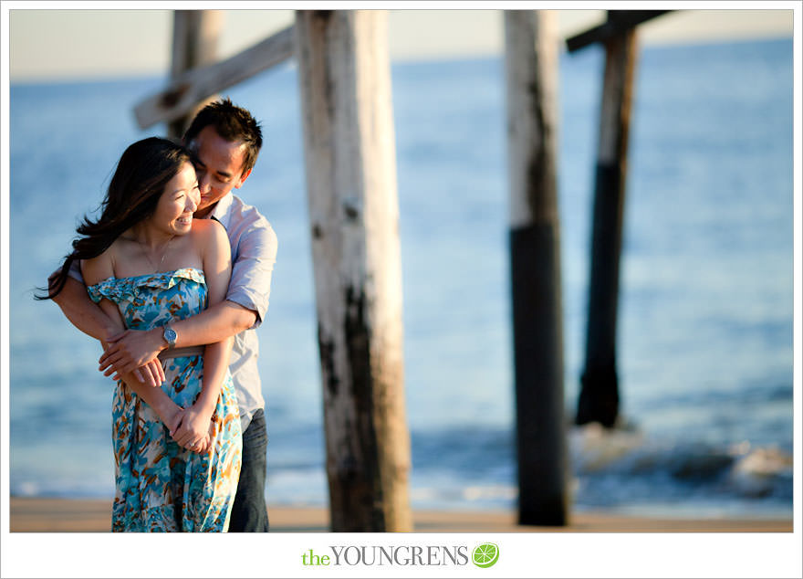 Balboa Island engagement session, carnival engagement session, beach engagement session, pier engagement session, sunset engagement photos, Newport Beach engagement session, arcade engagement session, Vietnamese engagement session