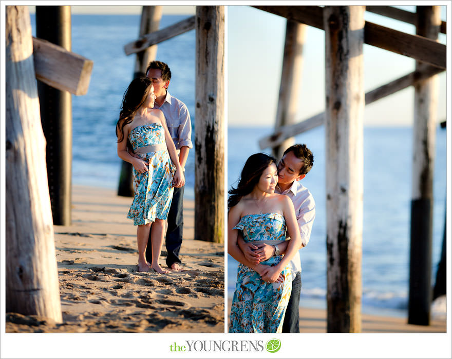 Balboa Island engagement session, carnival engagement session, beach engagement session, pier engagement session, sunset engagement photos, Newport Beach engagement session, arcade engagement session, Vietnamese engagement session