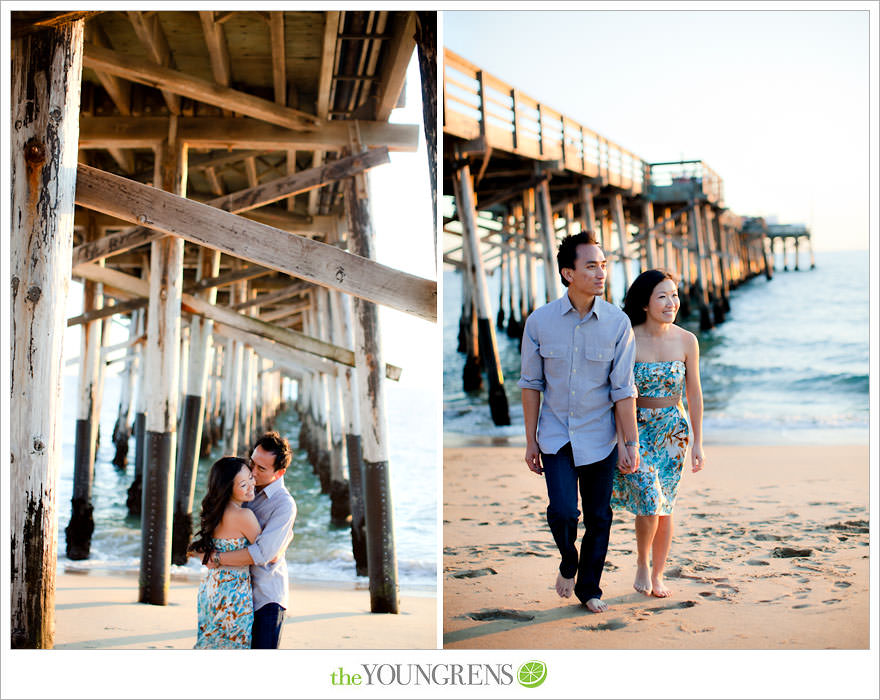 Balboa Island engagement session, carnival engagement session, beach engagement session, pier engagement session, sunset engagement photos, Newport Beach engagement session, arcade engagement session, Vietnamese engagement session