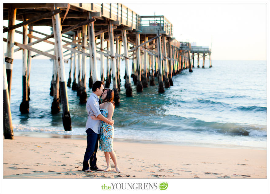 Balboa Island engagement session, carnival engagement session, beach engagement session, pier engagement session, sunset engagement photos, Newport Beach engagement session, arcade engagement session, Vietnamese engagement session