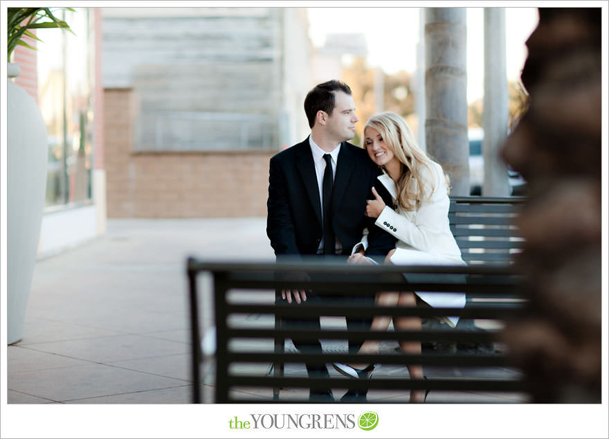 Huntington Beach engagement session, Huntington Beach Hyatt engagement session, hotel engagement session, urban engagement session, formal engagement session, beach engagement session, Orange County engagement session, pier engagement session, sunset engagement photos