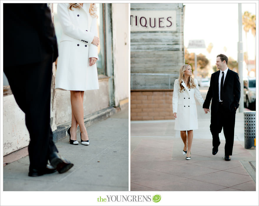 Huntington Beach engagement session, Huntington Beach Hyatt engagement session, hotel engagement session, urban engagement session, formal engagement session, beach engagement session, Orange County engagement session, pier engagement session, sunset engagement photos