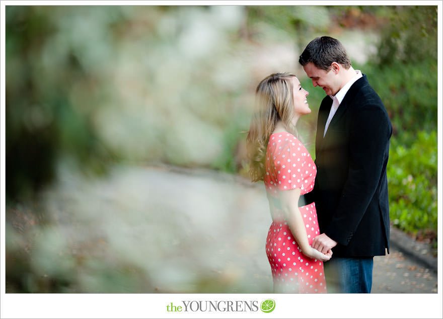 Rancho Santa Fe engagement session, San Diego engagement session, polka dot engagement session, orchard engagement session, engagement session with lemons, pink engagement session, Rancho Santa Fe Inn engagement session